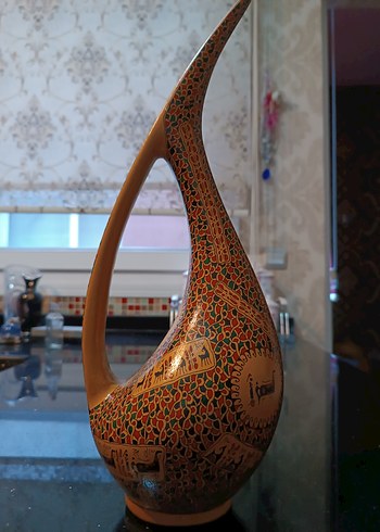 Antika Hitit Geyik Kil Vazo 38cm Dekoratif - Görsel 2