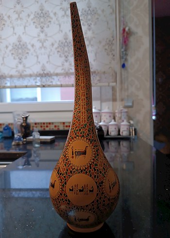 Antika Hitit Geyik Kil Vazo 38cm Dekoratif - Görsel 6