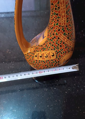 Antika Hitit Geyik Kil Vazo 38cm Dekoratif - Görsel 9