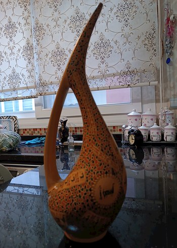 Antika Hitit Geyik Kil Vazo 38cm Dekoratif - Görsel 3