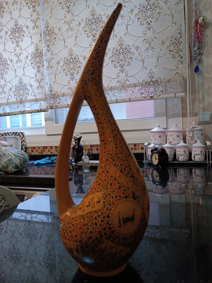 Antika Hitit Geyik Kil Vazo 38cm Dekoratif - Görsel 3