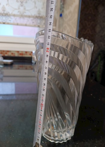 Kristal Vazo Hakiki Büyük Boy Ağır 23cm - Görsel 6