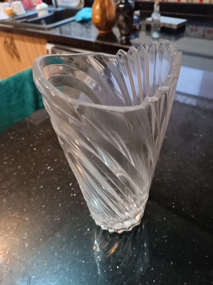 Kristal Vazo Hakiki Büyük Boy Ağır 23cm - Görsel 4