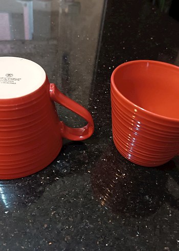 Art de Cousine by Stoneware Kırmızı İki Seramik Kupa 300ml - Görsel 3