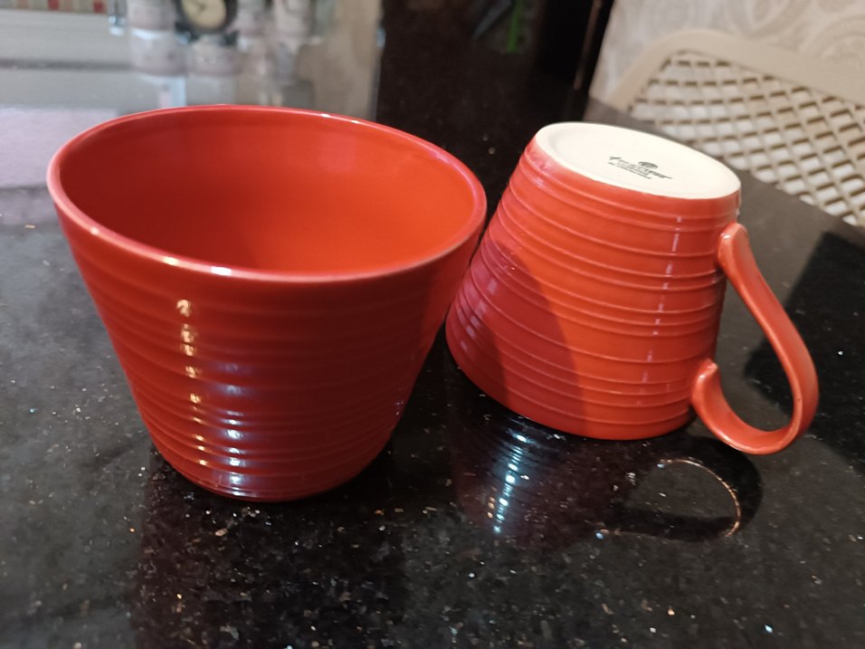 Art de Cousine by Stoneware Kırmızı İki Seramik Kupa 300ml - Görsel 5