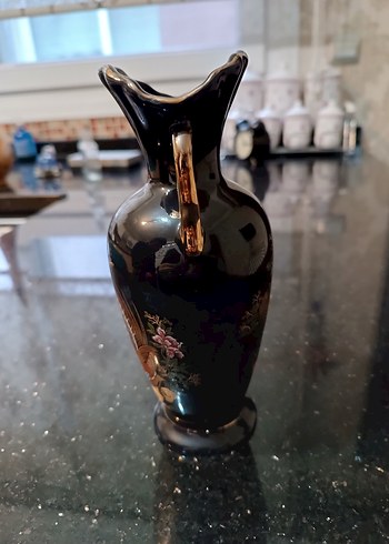 Limoges Çiçek Desenli Seramik Vazo 23cm - Görsel 3