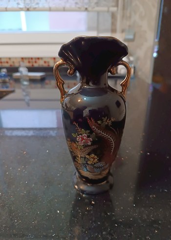 Limoges Çiçek Desenli Seramik Vazo 23cm - Görsel 2