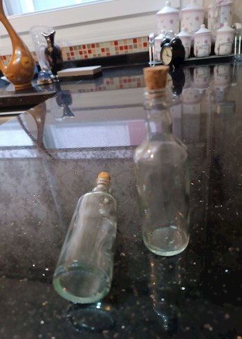 Minyatür Mantar Kapaklı Cam Şişe Seti 13cm - Görsel 3