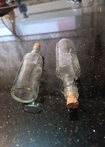 Minyatür Mantar Kapaklı Cam Şişe Seti 13cm - Görsel 4