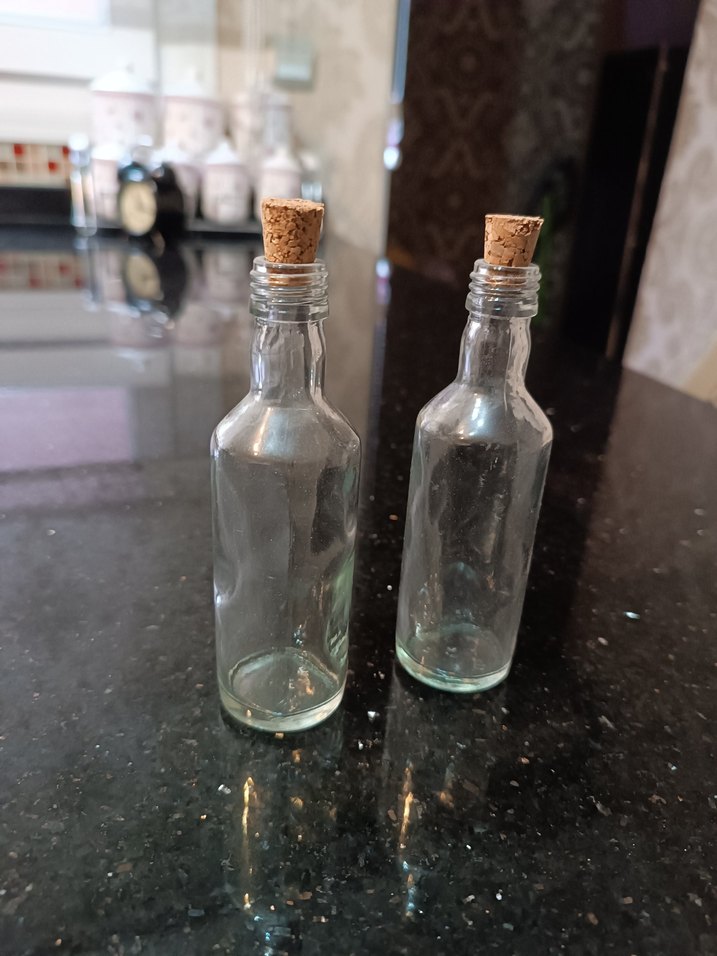 Minyatür Mantar Kapaklı Cam Şişe Seti 13cm - Görsel 2