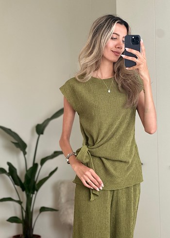 Kadın Keten Salaş Kesim Kolsuz Tulum - Görsel 6