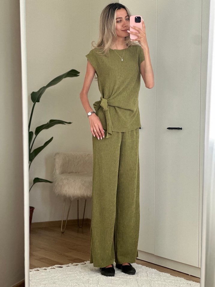 Kadın Keten Salaş Kesim Kolsuz Tulum - Görsel 3