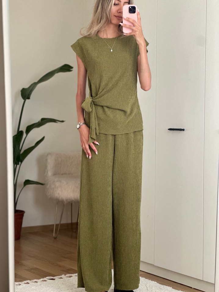 Kadın Keten Salaş Kesim Kolsuz Tulum - Görsel 2