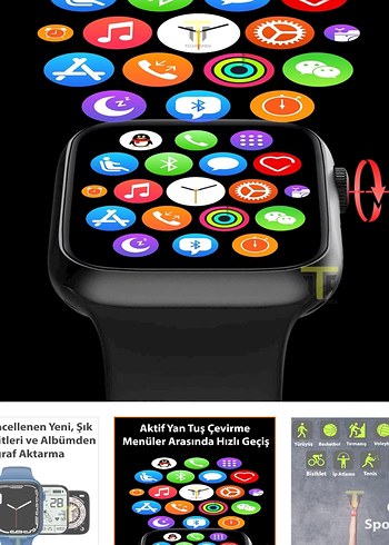 Siyah T700S Akıllı Saat - Görsel 3