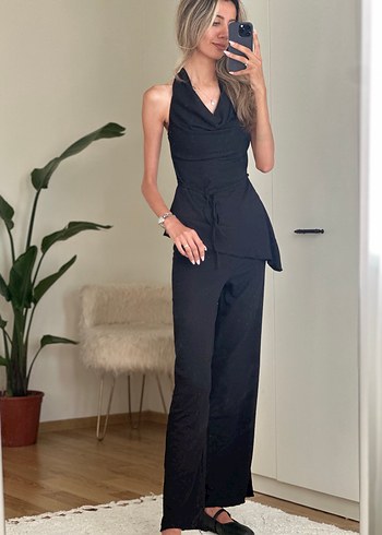 Siyah Kadın Uzun İp Askılı takım - Görsel 5