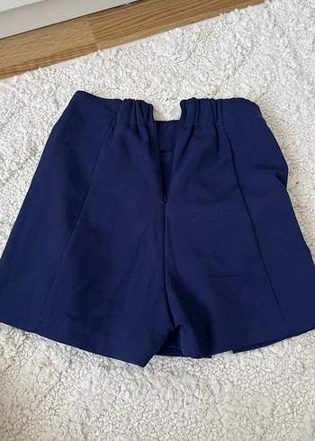 Lacivert Pilili Kadın Mini şort Etek - Görsel 2