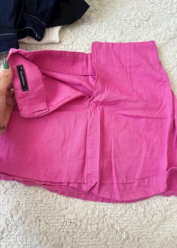 Pembe Keten Mini Etek - Görsel 2