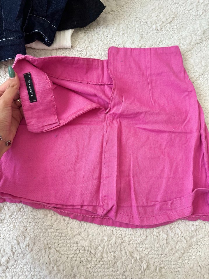 Pembe Keten Mini Etek - Görsel 2