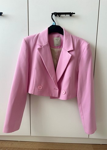 Pembe Mini Kadın Blazer Ceket - Görsel 4