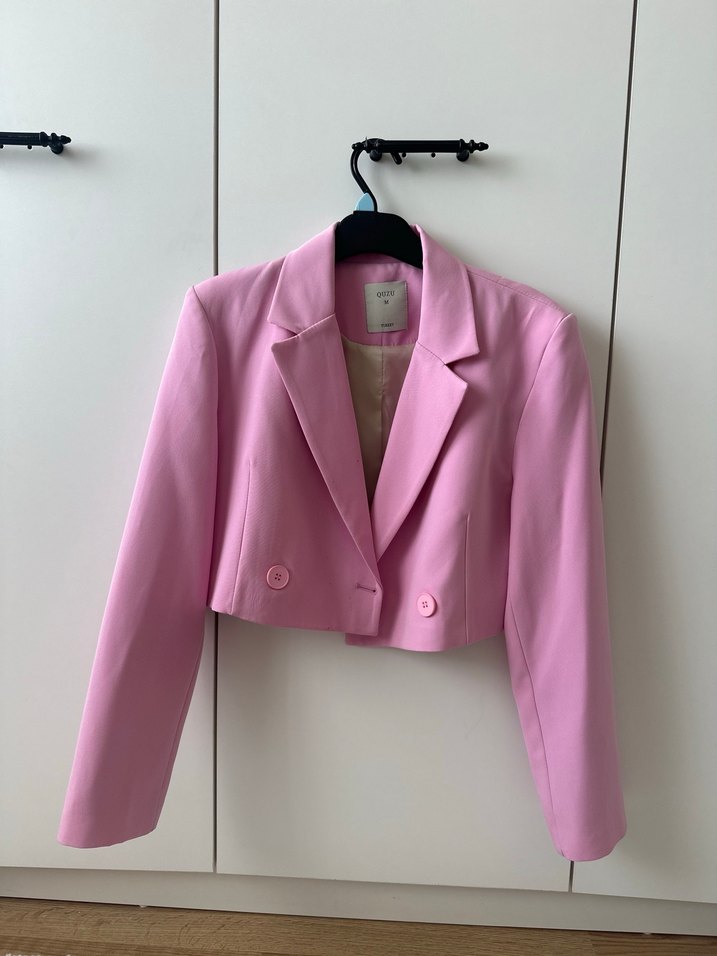 Pembe Mini Kadın Blazer Ceket - Görsel 2