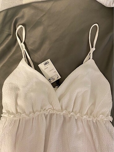 H&M yazlik beyaz mini elbise