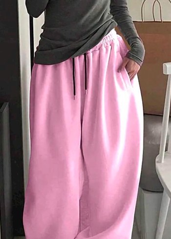 Pembe Salaş Kadın Eşofman Altı