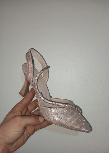 Diğer Diger Bej Simli Yılan Desenli Stiletto