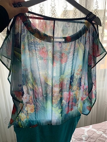 ÜSTÜ TÜL ALTI KALEM ELBİSE - Görsel 6