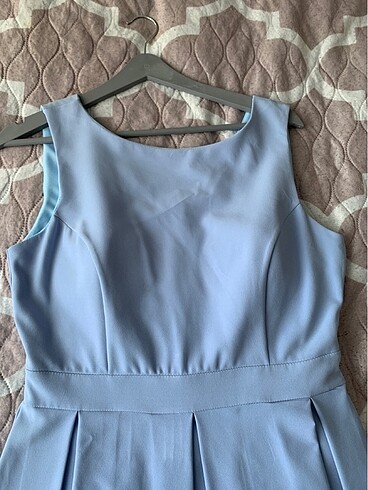 BEBE MAVİSİ KISA ABİYE ELBİSE - Görsel 2