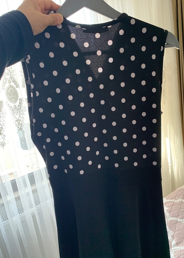 BARRELS AND OİL MİNİ PUANTİYELİ KRUVAZE ELBİSE - Görsel 5