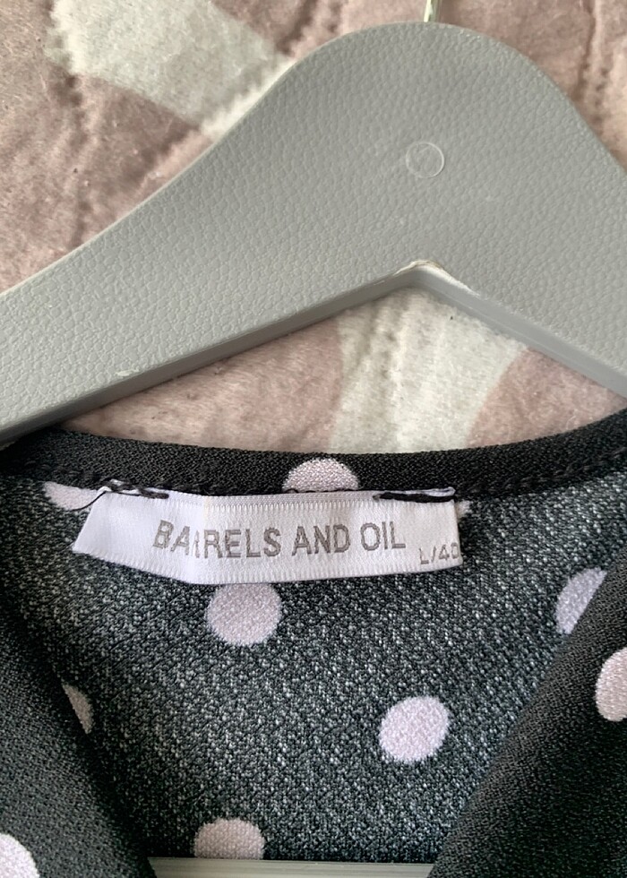 BARRELS AND OİL MİNİ PUANTİYELİ KRUVAZE ELBİSE - Görsel 2