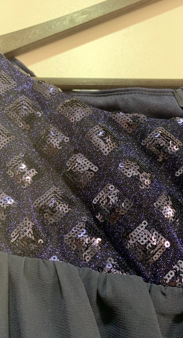 Lacivert Drapeli Uzun Abiye Elbise - Görsel 3