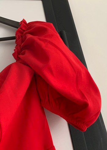 Kırmızı Drapeli Uzun Kadın Elbise - Görsel 5