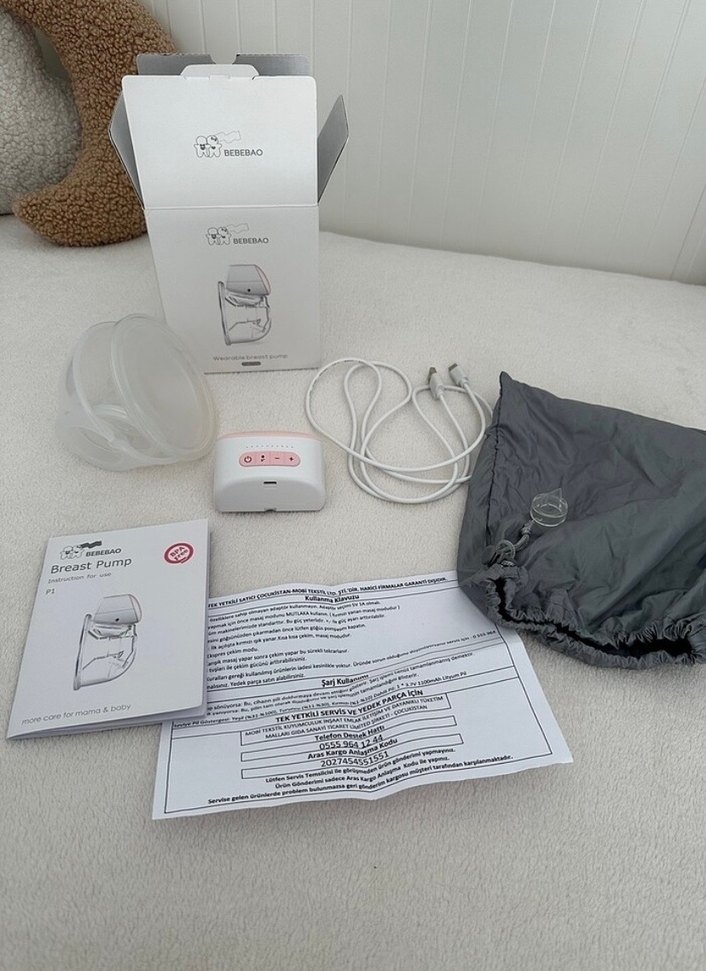 BEBEBAO Taşınabilir Göğüs Pompası Beyaz - Görsel 2