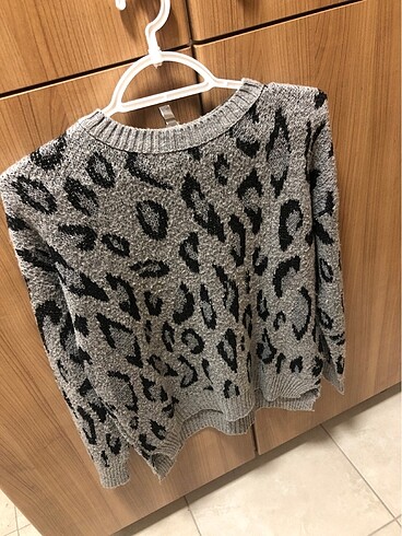 LC Waikiki Gri leopar desenli kazak