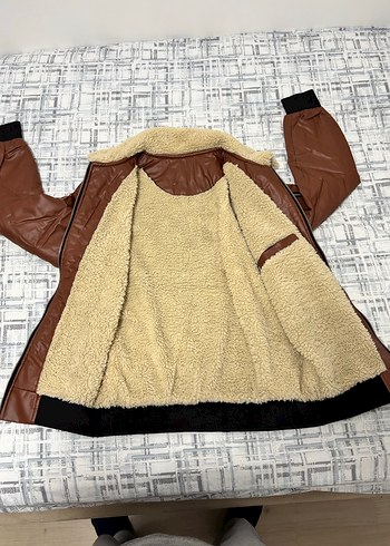 Kahverengi Kürklü Deri Erkek Ceket - Görsel 3