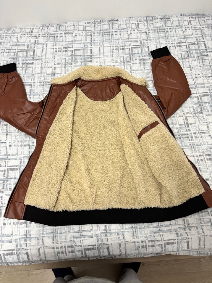 Kahverengi Kürklü Deri Erkek Ceket - Görsel 3