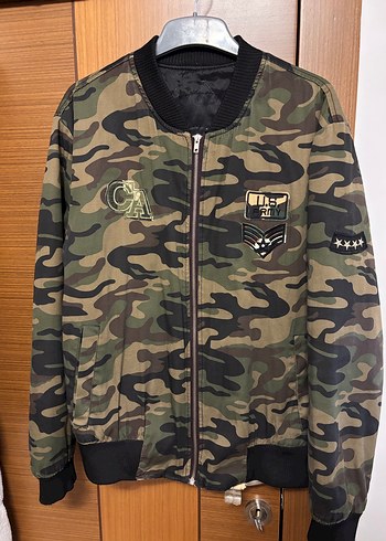 Erkek Kamuflaj Desenli Fermuarlı Ceket - Görsel 2