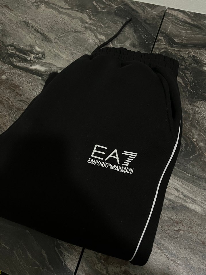 EA7 Siyah Fermuarlı Erkek Eşofman Altı - Görsel 3
