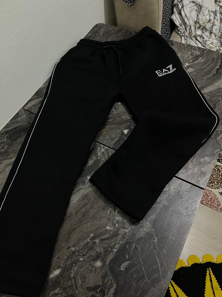 EA7 Siyah Fermuarlı Erkek Eşofman Altı - Görsel 5