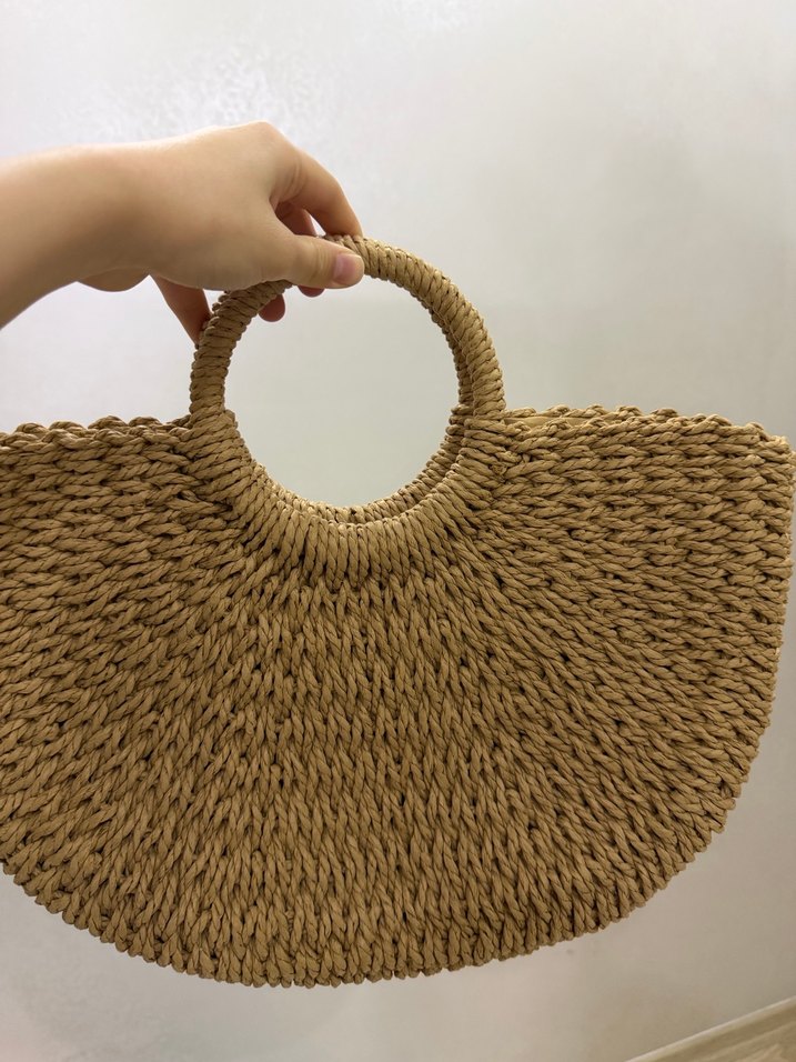 Bej Örgü Bohem Kadın Çanta - Görsel 2