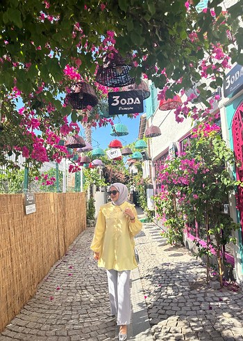 Sarı Bohem Mini Kadın Tunik - Görsel 2