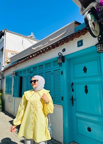 Sarı Bohem Mini Kadın Tunik - Görsel 4