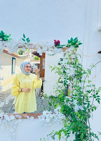 Sarı Bohem Mini Kadın Tunik - Görsel 6