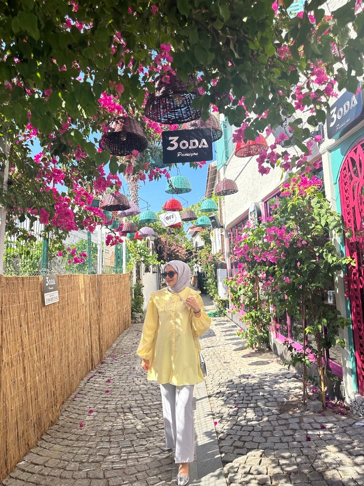 Sarı Bohem Mini Kadın Tunik - Görsel 2