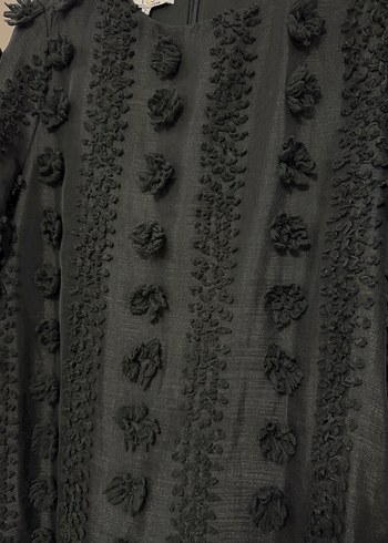 Uzun Siyah Gotik Fırfırlı Elbise - Görsel 6