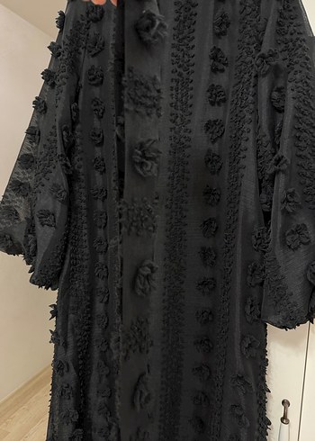 Uzun Siyah Gotik Fırfırlı Elbise - Görsel 5