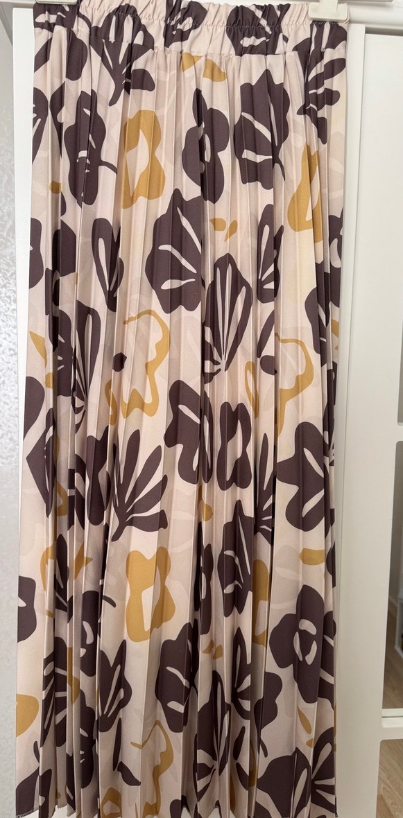 Bej Desenli Kadın Uzun Ceket - Görsel 4