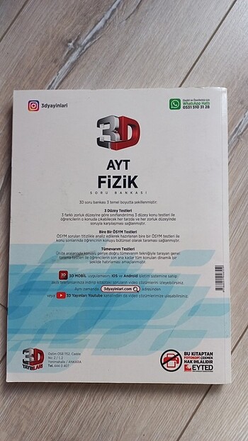  Beden 3D Ayt Fizik Soru Bankası