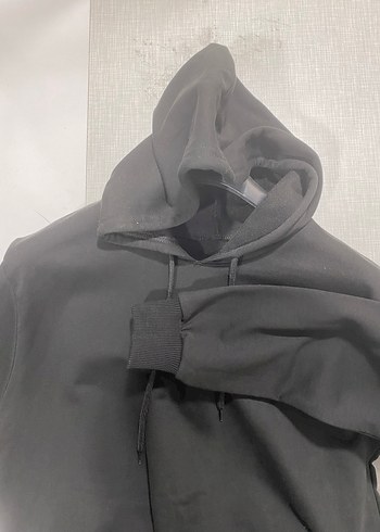 Siyah Kapüşonlu Kadın Sweatshirt - Görsel 2